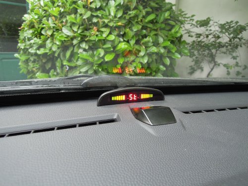 Invisible electromagnetic parking sensors: display wireless on dashboard